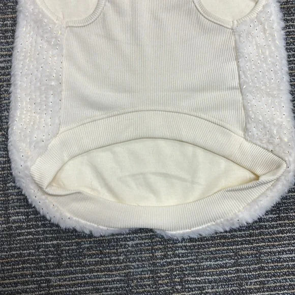 “frisco” Brand Gold Dotted XL Plush Fur Hoodie Offwhite Dog Sweater SKU 224212 - Picture 8 of 17